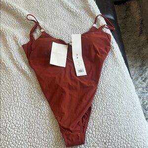 Tory Burch Solid High Leg Tank Suit